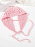 SHEIN 1pc Floral Hollow Knitted Headband, Minimalist (Pink)