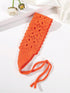 SHEIN 1pc Floral Hollow Knitted Headband, Minimalist (Orange)