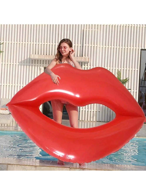 SHEIN 1pc Giant Red Lips Inflatable Swimming Ring