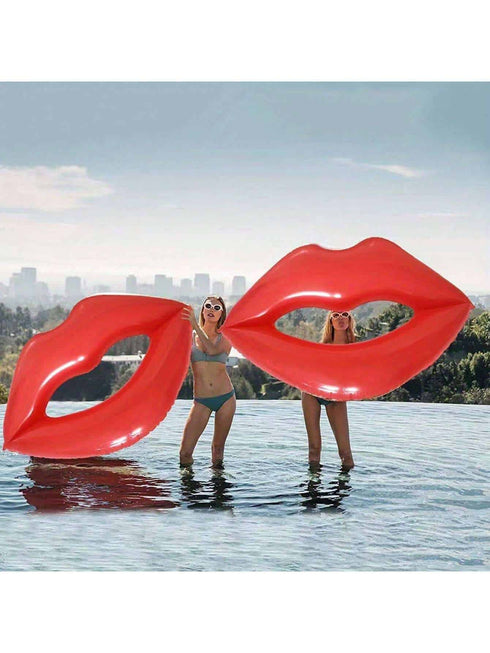 SHEIN 1pc Giant Red Lips Inflatable Swimming Ring
