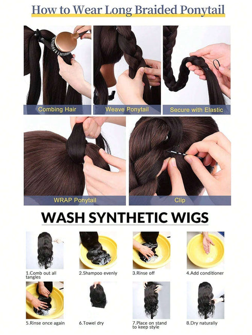 SHEIN 1pc Long Ponytail Hair Extensions