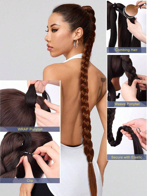 SHEIN 1pc Long Ponytail Hair Extensions