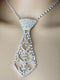SHEIN Luxury Geometric Elegant Rhinestone Inlaid Tie Long Necklace