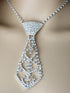 SHEIN Luxury Geometric Elegant Rhinestone Inlaid Tie Long Necklace