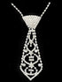 SHEIN Luxury Geometric Elegant Rhinestone Inlaid Tie Long Necklace