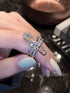 SHEIN Minimalist Chic Silver Paperclip Rhinestone Ring, Sparkling