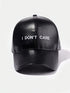 SHEIN Minimalist Leather "I DON'T CARE" Embroidered Unisex Baseball Cap