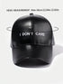 SHEIN Minimalist Leather "I DON'T CARE" Embroidered Unisex Baseball Cap