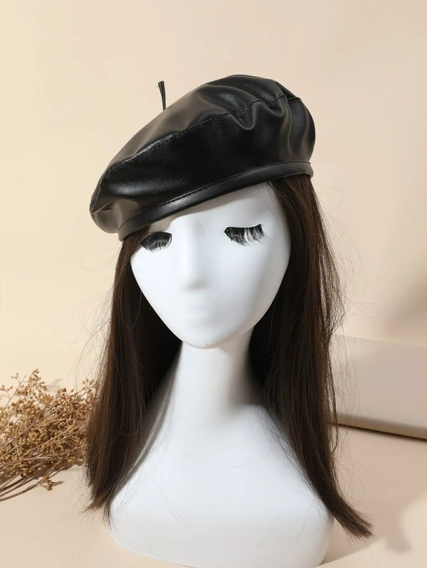 SHEIN Minimalist Solid Beret Vintage Casual