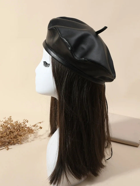 SHEIN Minimalist Solid Beret Vintage Casual