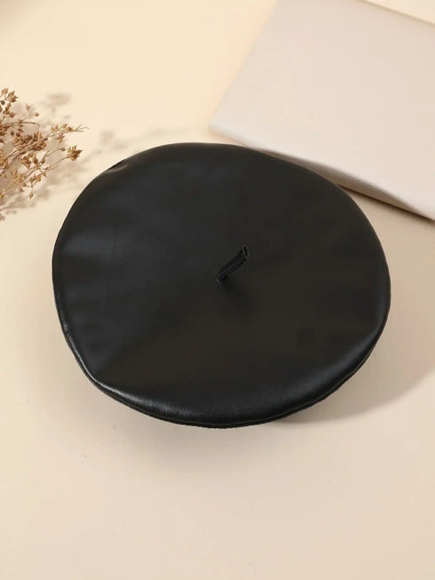SHEIN Minimalist Solid Beret Vintage Casual