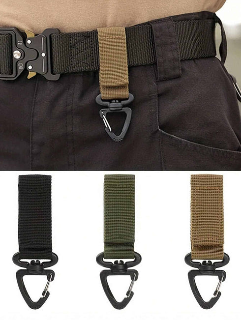 SHEIN 1pc Outdoor Camping Belt Gear Clip Nylon Key Ring Holder Outdoor Hiking Hook Buckle Utility Hanger