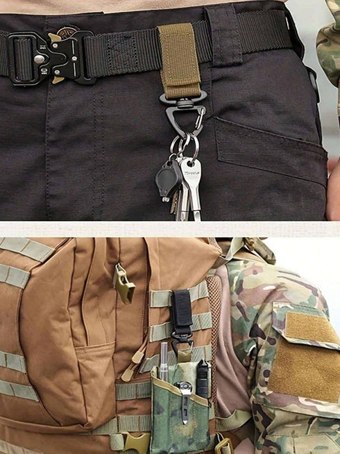 SHEIN 1pc Outdoor Camping Belt Gear Clip Nylon Key Ring Holder Outdoor Hiking Hook Buckle Utility Hanger