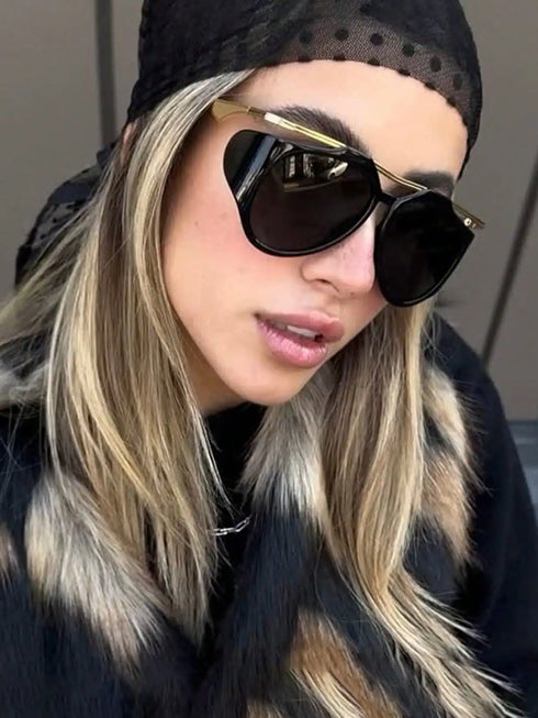 SHEIN Personalized Oval Fashion Glasses Fashion Toad Glasses