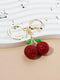 SHEIN 1pc Personalized Rhinestone Cherry Metal Vintage Fruit