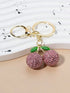 SHEIN 1pc Personalized Rhinestone Cherry Metal Vintage Fruit