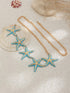 SHEIN Retro Bohemian & Ocean Style Gold Metal Starfish Decor Waist