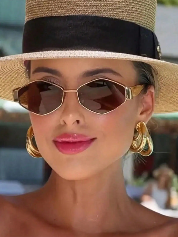 SHEIN Rhombus Metal Small Frame Y2K Fashion Fashion Glasses