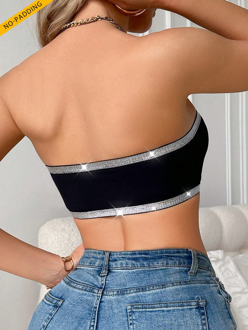 SHEIN حمالة صدر نسائية مثيرة بدون حمالات وبإغلاق أمامي مانعة للانزلاق قطعة واحدة