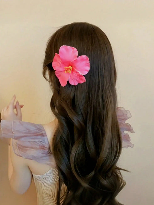 SHEIN 1pc Stereoscopic Adonis Flower Design Hair Clip, Elegant & Side Hairpin For Women (Pink)