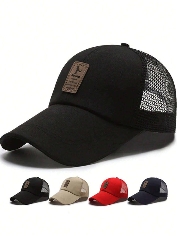 SHEIN 1pc Unisex Canvas Outdoor Solid Color Sunshade Cap ( Black)