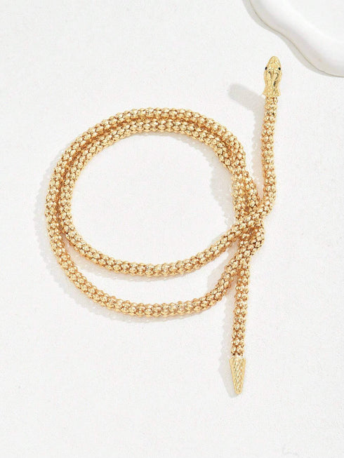 SHEIN Retro Punk Style Snake Wrap Around Earrings Necklace Set