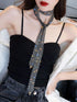 SHEIN Exaggerated Sparkly Multi-Row Water Drop Rhinestone Tassel Collar Necklace