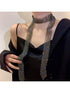 SHEIN Exaggerated Sparkly Multi-Row Water Drop Rhinestone Tassel Collar Necklace
