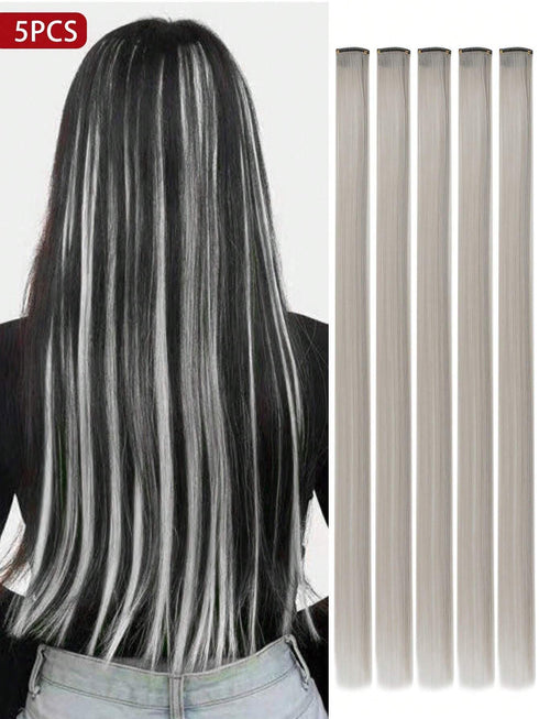SHEIN 5 PCS Clip In Hair Extensions 20 Inch