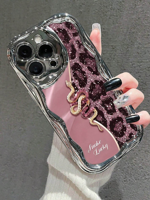 SHEIN Leopard Print, Snake Print, Colorful Printed, Electroplated, Cream Printed Soft Case