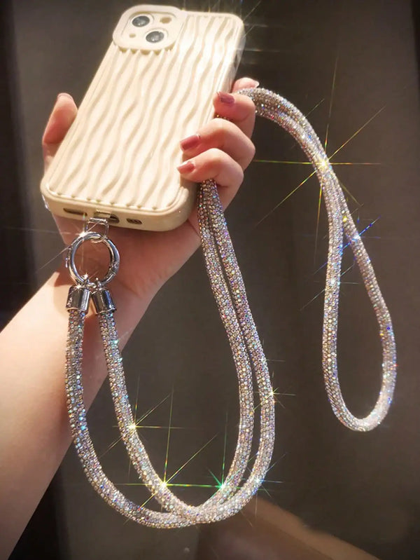 SHEIN Premium Luxury Fully Rhinestone Diagonal Chain Bracelet