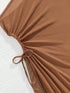 SHEIN 2026 New 3pcs Brown Swimwear Set For Women, Spaghetti Strap Bikini With Mesh Cover-Up, Elegant Holiday Essential Vacation Beach Summer