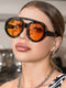 SHEIN Vintage Large Frame Pilot Style Plastic Uv Protection Sunglasses