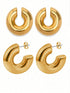 SHEIN 2pairs Fashionable Stainless Steel C Clip Earrings