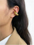 SHEIN 2pairs Fashionable Stainless Steel C Clip Earrings