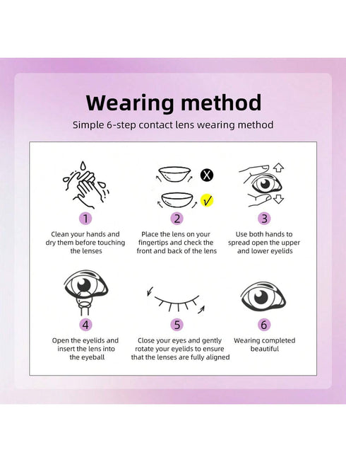 SHEIN 2pcs Grey-Brown Color Cosmetic Soft Contact Lenses, Annual Disposable Beauty Soft Contact Lens