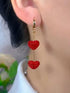 SHEIN Luxury Metal Studded Heart Shaped Dangle Earrings