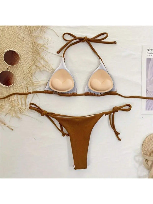 SHEIN 2pcs/Set Elegant Reusable Soft Padded Bra Cups, For Bikini Tops And Beach Wear