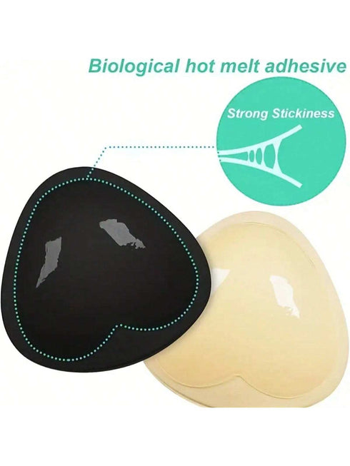SHEIN 2pcs/Set Elegant Reusable Soft Padded Bra Cups, For Bikini Tops And Beach Wear