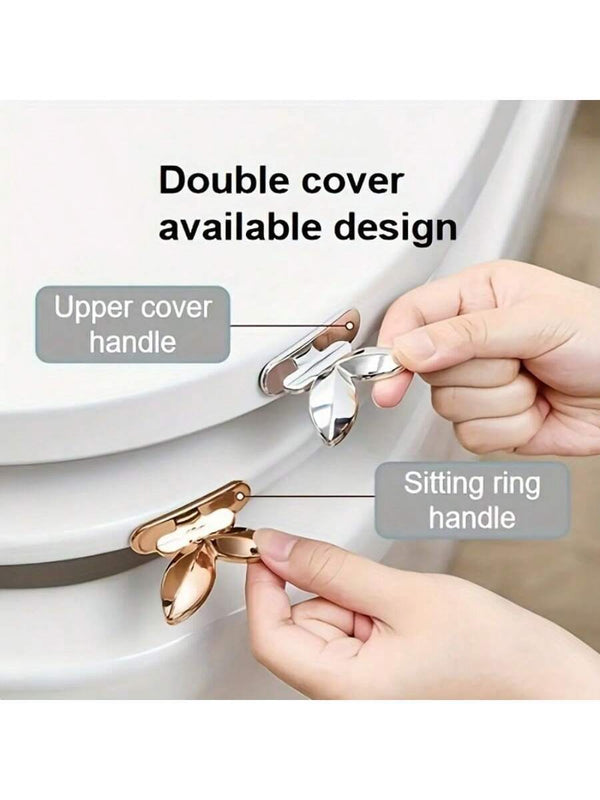 SHEIN 2pcs/Set Sanitary Toilet Lid Lifter Set - Hassle-Free Hook