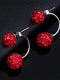 SHEIN Shamballa Rhinestone Disco Ball Stud Earrings