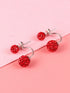 SHEIN Shamballa Rhinestone Disco Ball Stud Earrings