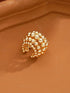 SHEIN 2pcs Exaggerated Wide Copper Clip-On Earrings