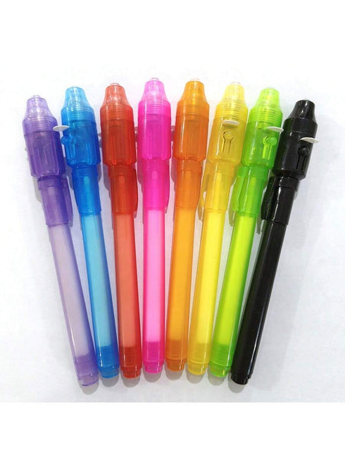 30pcs Random Color Glow Invisible Fluorescent Marker Pens, Mysterious Message Magic Pens