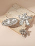 SHEIN 3pcs Exaggerated Metal Large Flower, Small Ball, Spiral Design Rings