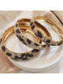 SHEIN Fashion Luxury Rhinestone Geometric Round Metal Bangle Bracelets