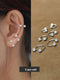 SHEIN 3pcs Sparkling Soft Ceramic Horseshoe Ball Hoop Earrings