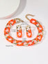 SHEIN Resin Eight-character Twist Link Chain Fashionable Lady's Necklace, Earrings