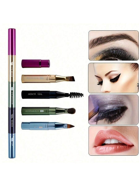 SHEIN 4-In-1 Portable Makeup Brush Set