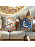 SHEIN 4pcs Ramadan Kareem Party Decoration Moon Lamp Lantern Lights Floral Pillow Covers